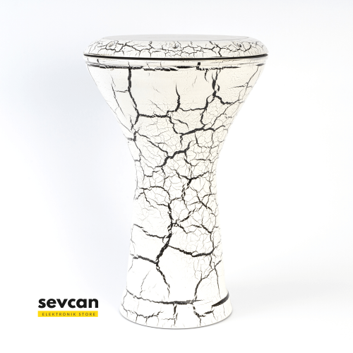 Mısır Darbuka Beyaz Parçalı Desenli - 0